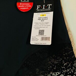 FIT Womens Briefs, (2 pack), black and beige-new with tags/size medium